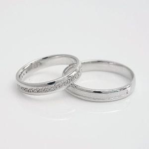 結婚指輪 マリッジリング 安い プラチナ ダイヤモンド 2本セット 天然ダイヤモンド 金属アレルギー...