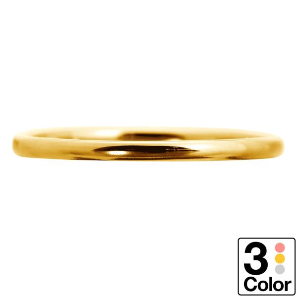 指輪 レディース リング 地金 k18 イエローゴールド ホワイトゴールド ピンクゴールド 極細リン...