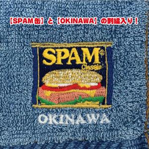 SPAMスパム 刺繍デニムハンカチ OKINA...の詳細画像1