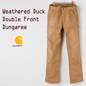 カーハート パンツ ウエザードダック ダブルニー ペインターパンツカーハートブラウン CARHARTT WEATHERED DUCK DOUBLE FRONT DUNGAREE｜cocochiya