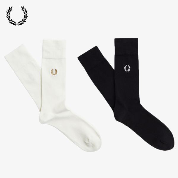 フレッドペリー クルー ソックス FRED PERRY クラシック ローレルリース 一足組 C713...