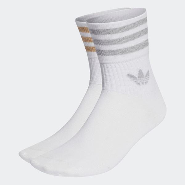 アディダスオリジナルス ミッドカット グリッター クルーソックス 2足組 2P adidas Ori...