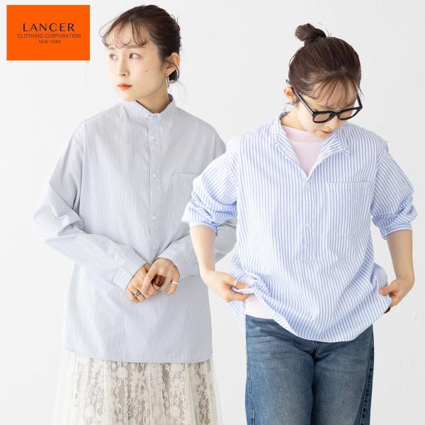 ランサー クロージング コーポレーション ストライプ プルオーバー シャツ LANCER CLOTH...