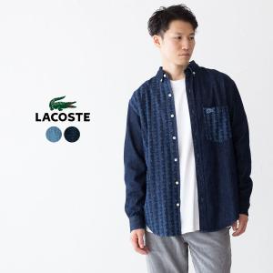 【LACOSTE 】モノグラムポロシャツ Lサイズ Lacoste モノグラム ポロシャツ | ブラウン | FARFETCH JP