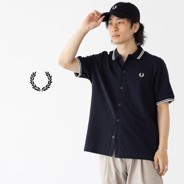 フレッドペリー ボタンスルー ポロシャツ FRED PERRY M2451 フルオープン 鹿の子 半...