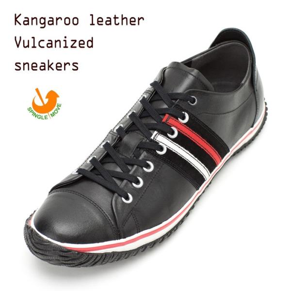 スピングルムーブ レザー スニーカー SPM-198 ブラック SPINGLE MOVE バルカナイ...