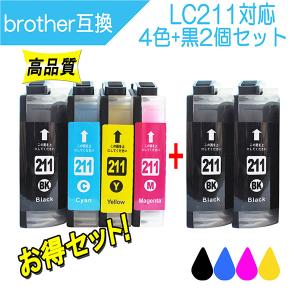 ブラザー工業 ブラザー LC211-4PK 対応 互換インク 211BK 211C 211Y