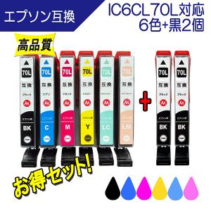 6セット　エプソン　EPSON 互換　インク　ITH イチョウ　6色セット エプソン（EPSON） ITH-6CL (イチョウ) 互換インク 6色+黒2個セット