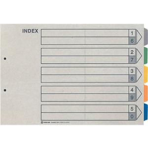 キングジム/カラーインデックス B4ヨコ 5山 2穴 10組/909E