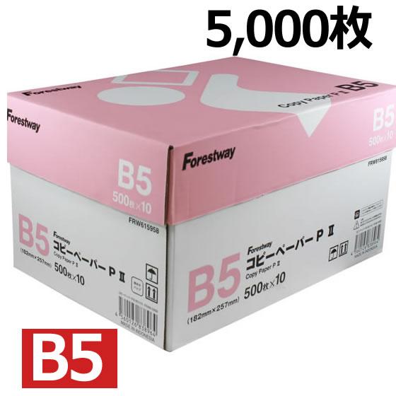 コピー用紙PII B5 5000枚 (500枚×10冊) Forestway コピー紙 印刷用紙 オ...