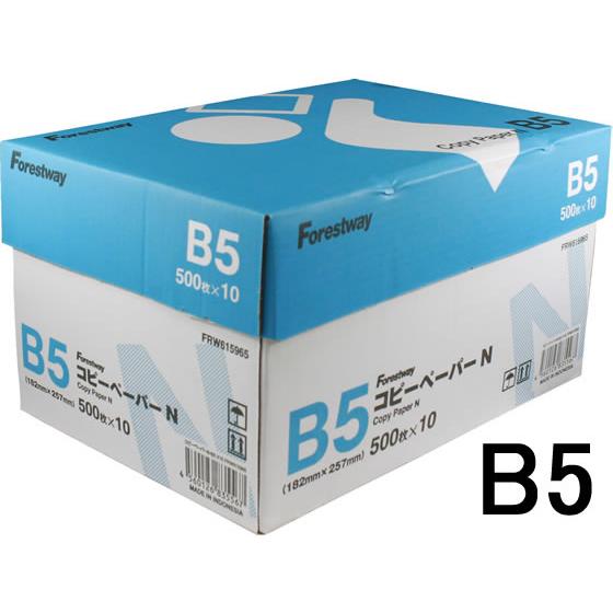 コピー用紙N B5 5000枚 (500枚×10冊) Forestway コピー紙 印刷用紙 オフィ...