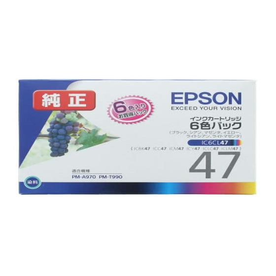 【お取り寄せ】エプソン インクカートリッジ 6色パック IC6CL47 エプソン ＥＰＳＯＮ マルチ...