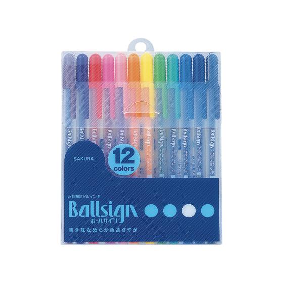 サクラ ボールサイン12色セット PGB12 多色セット 水性ゲルインクボールペン キャップ式