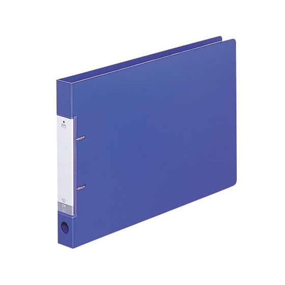 リヒトラブ D型リングファイル B4ヨコ 背幅34mm 青 10冊 G2227-8 Ｄ型２穴リングフ...