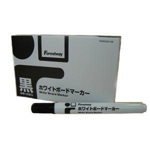 Forestway ホワイトボードマーカー 黒 12本 細字 中字 黒インク ホワイトボードマーカー｜cocodecow