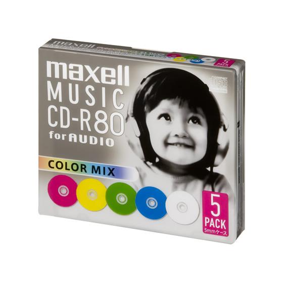 マクセル 音楽用CD-R700MBカラーミックス5枚 CDRA80MIX.S1P5S 音楽用ＣＤ−Ｒ...