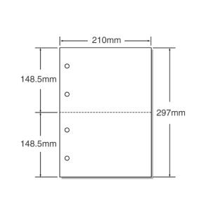 マルチプリンタ帳票 A4 白紙 2面 4穴 500枚×2冊/53004