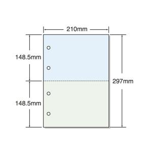 マルチプリンタ帳票 A4 カラー 2面 4穴 500枚×2冊/53007