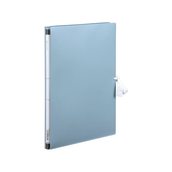 セキセイ のび〜るファイル(エスヤード)PP A4タテ紐付 ブルー 背幅可変式 Ａ４ フラットファイ...