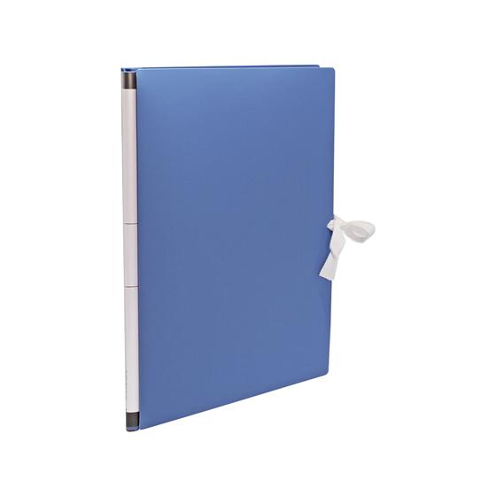 セキセイ のび〜るファイル(エスヤード)PP A4タテ紐付 ネイビーブルー 背幅可変式 Ａ４ フラッ...