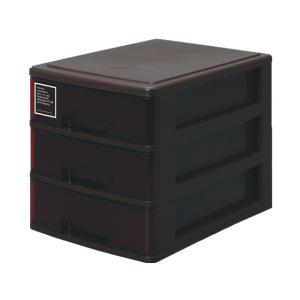 サンコープラスチック/A4レターケース浅型3段 シルキー403 ブラウン