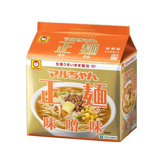 東洋水産 マルちゃん正麺 味噌味 5食パック 袋入りラーメン ラーメン インスタント レトルト 食品