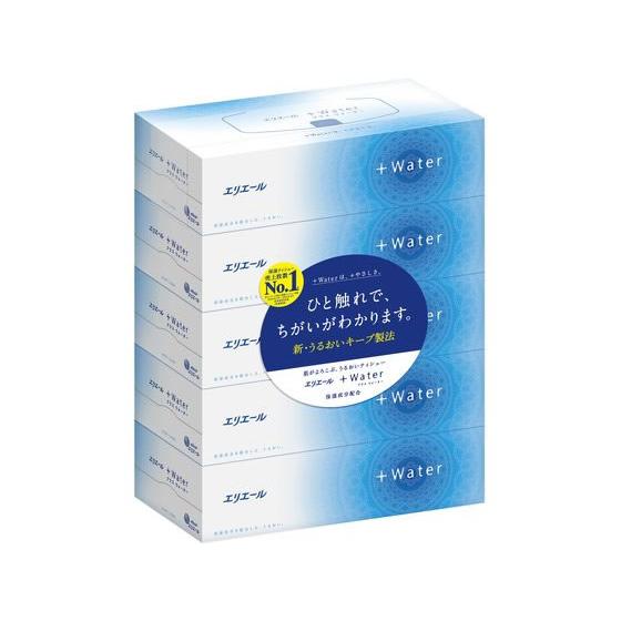 大王製紙 エリエール +Water 180組5個 保湿ティッシュペーパー