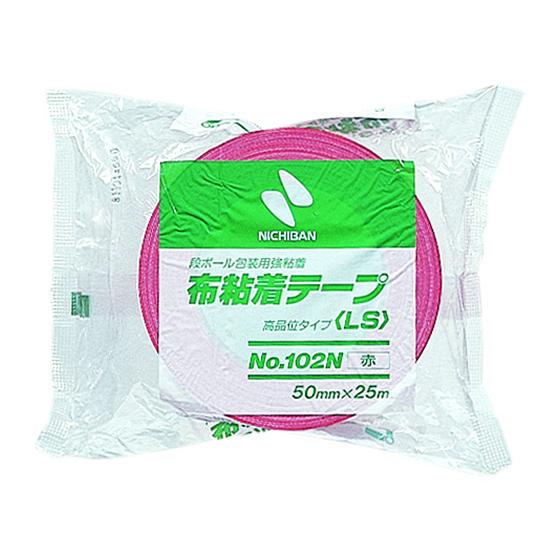 ニチバン 布粘着テープ 50mm×25m 102N1-50赤 布テープ ガムテープ 粘着テープ 梱包
