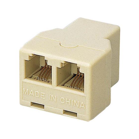 エレコム モジュラ2分岐延長アダプタ ベージュ AD-MJFBE モジュラーケーブル ＰＣ用ケーブル...