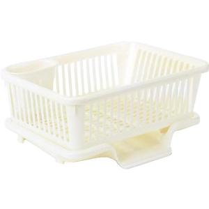 サンコープラスチック 皿立て水切りかご流 タテ型 パールホワイト NO.1 キッチン雑貨