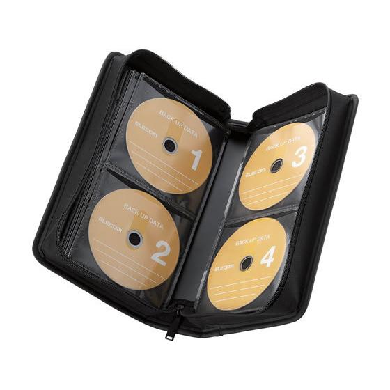 エレコム CD/DVDファスナーケース 96枚 CCD-SS96BK ＣＤ用ケース ＤＶＤ用プラケー...