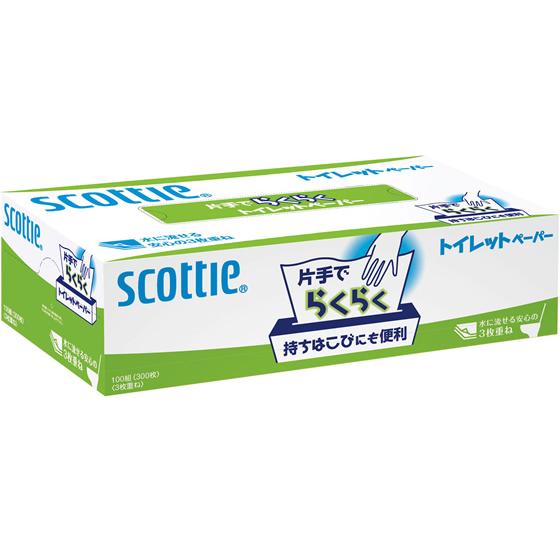 クレシア スコッティ 片手でらくらくトイレットペーパー 100組 100ロール 業務用 まとめ買い ...