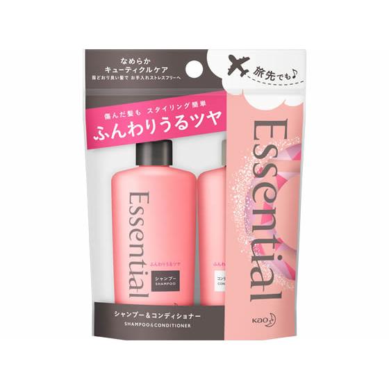 KAO エッセンシャル ふんわりうるツヤ シャンプー&amp;コンディショナー ミニセット 花王 Ｋａｏ 製...