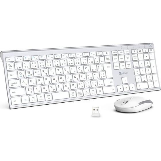 【お取り寄せ】iclever キーボード&amp;マウスセット シルバーホワイト IC-BK23Combo-...