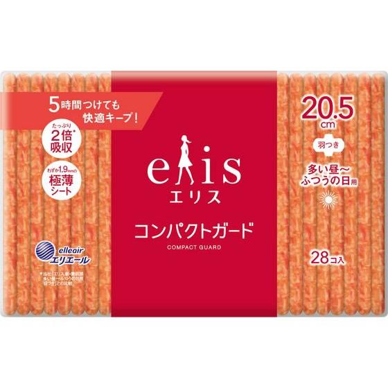 大王製紙 エリス コンパクトガード 多い昼~ふつう 羽つき28枚 ナプキン 生理
