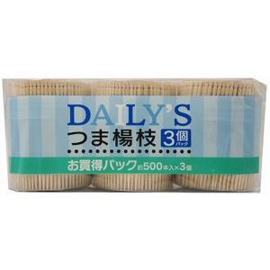 大和物産 デイリーズ楊枝 500本×3個 50617 楊枝 割箸 箸 使いきり食器 キッチン テーブル｜ココデカウ