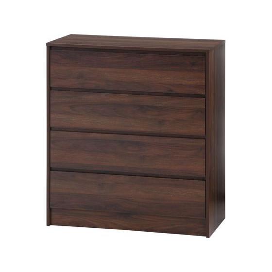 【メーカー直送】不二貿易 工具不要 4段チェスト ミディアムブラウン【代引不可】【お客様組立】チェス...
