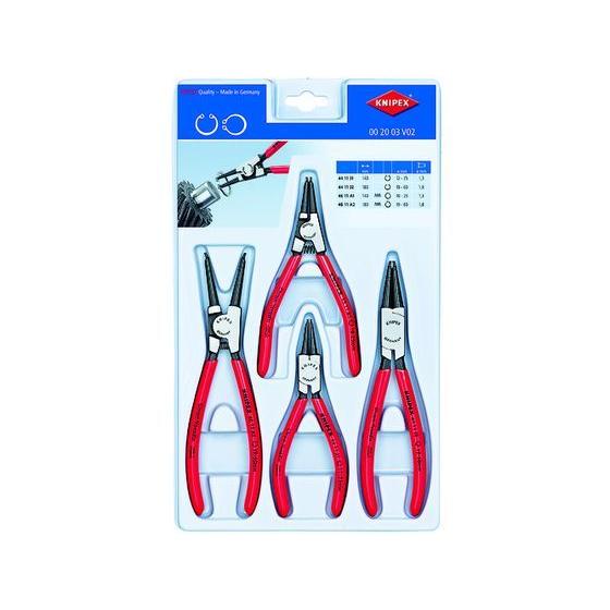 【お取り寄せ】KNIPEX 002003V02 4本組 スナップリングプライヤー 002003V02...