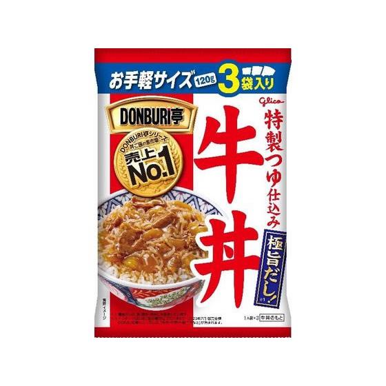 江崎グリコ DONBURI亭 牛丼 3食パック 120g×3食 どんぶり おかゆ レトルト食品 イン...