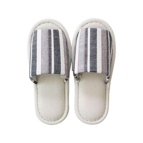 ストロング 洗える コットンライク スリッパ L ブラック 73-4-838-08 デザインタイプス...