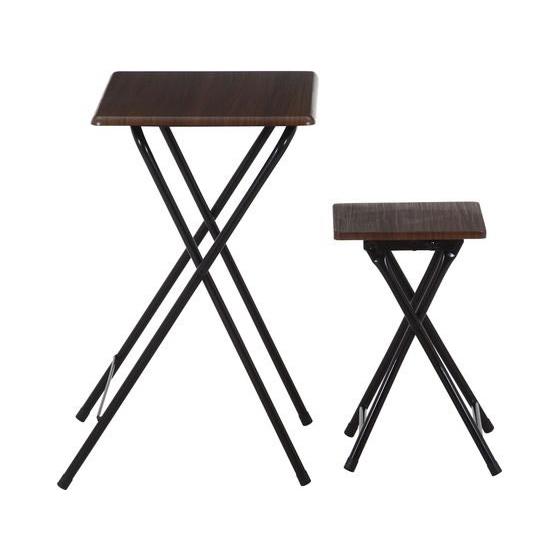 【メーカー直送】不二貿易 コンパクトテーブルチェアーセット ルーキー ブラウン【代引不可】 デスクチ...