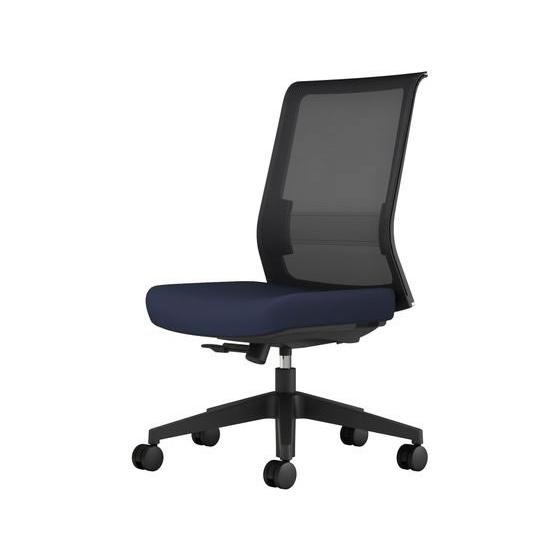 【メーカー直送】コクヨ エントリー2 チェアー 背ブラック・座ブルー 樹脂脚 ナイロンキャスター【代...