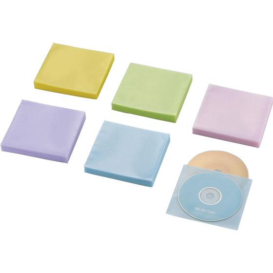 エレコム 不織布Blu-ray対応ケース120枚収納 5色アソート ＣＤ ＤＶＤ用不織布ケース メデ...