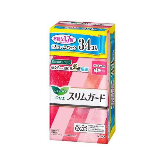 KAO ロリエ スリムガード ボリュームパック 特に多い昼用羽つき34個 ナプキン 生理