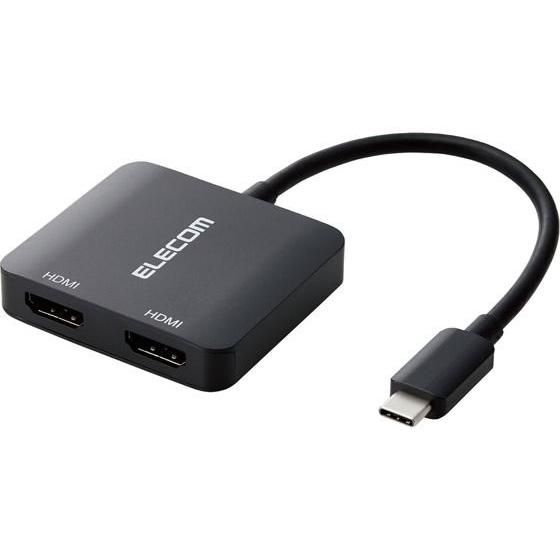 エレコム TypeC-HDMI変換 HDMIポート×2 ブラック AD-CHDMI2BK2 ＨＤＭＩ...
