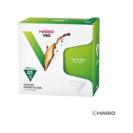 HARIO V60用ペーパーフィルター W 100枚箱入 VCF-01-100WK ペーパーフィルタ...