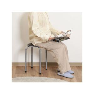 不二貿易 パイプ丸イス FB-01BK(101...の詳細画像3