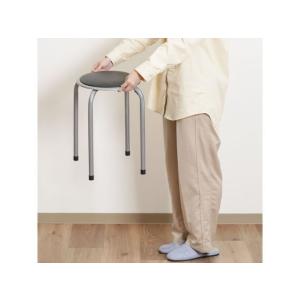 不二貿易 パイプ丸イス FB-01BK(101...の詳細画像4