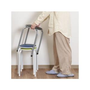 不二貿易 パイプ丸イス FB-01BK(101...の詳細画像5