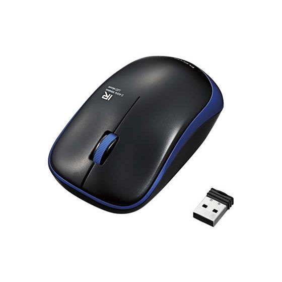 エレコム 無線IRマウス 3ボタン ブルー M-IR07DRBU マウス キーボード 入力機器 パソ...